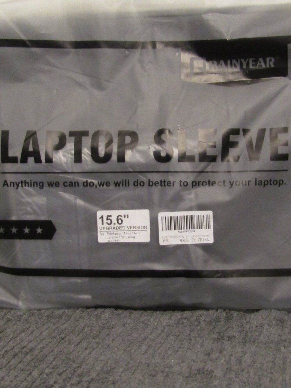 RAINYEAR 15.6 Inch Laptop Sleeve Protective Case Soft Carrying Zipper Bag